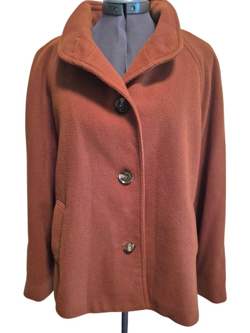 Evan-Picone Petite Rust Button Front Jacket PXL
